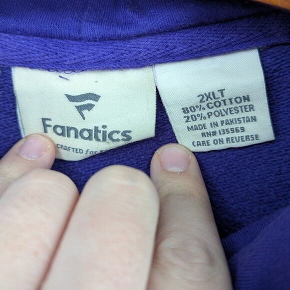 Phoenix Suns Hoodie Fanatics Men’s 2XLT Purple Black NBA Sweatshirt Color Block - Picture 3 of 3